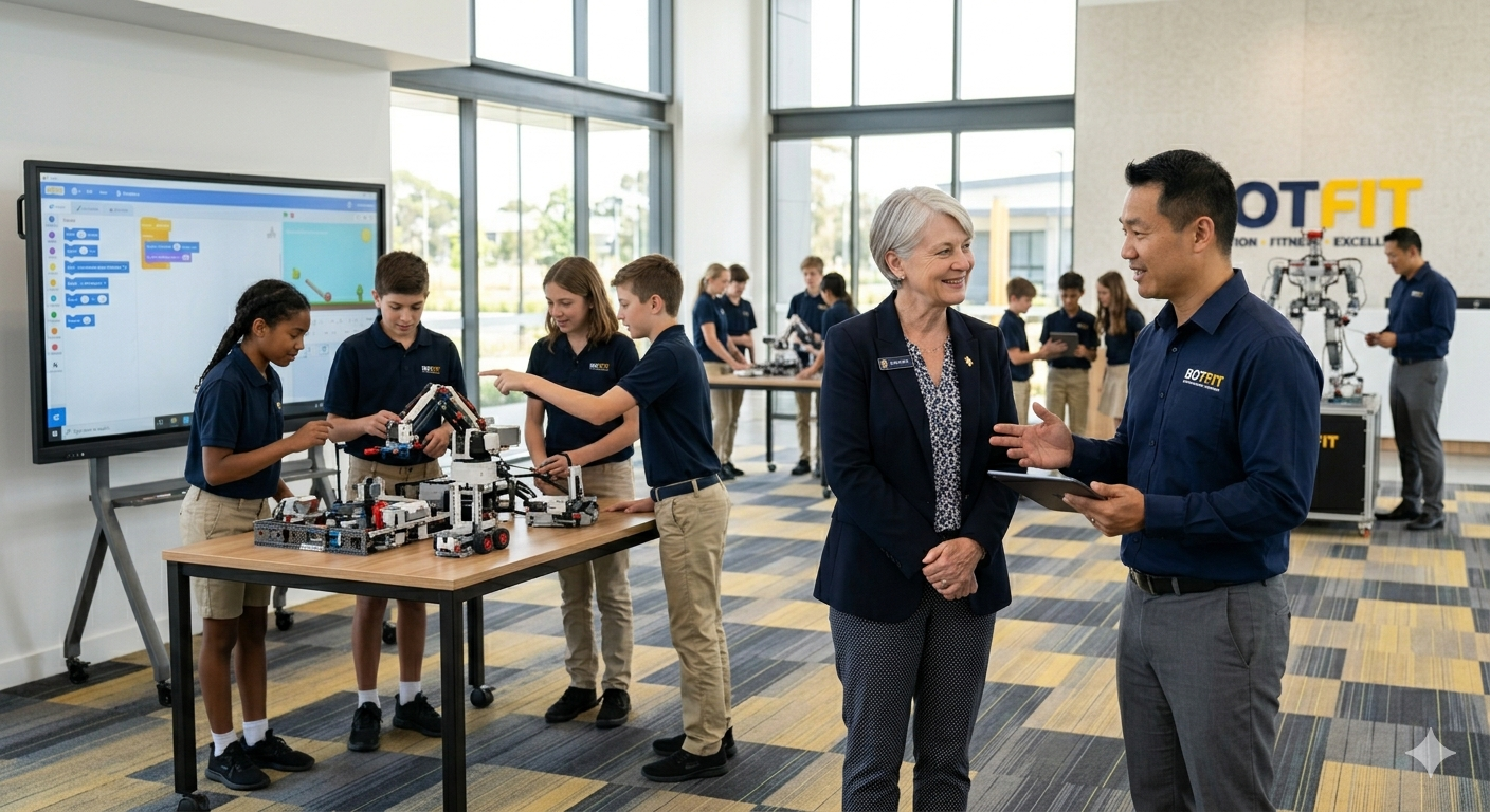 Students collaborating at Botfit